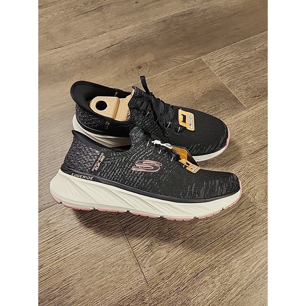Skechers Slip-Ins Women's 9 Sneakers Black Relaxed‎ Fit Pink Edgeride 150470